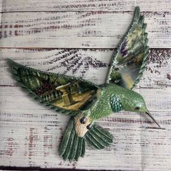 Thomas Kinkade "The Hour of Prayer" Hummingbird Beauty in Flight Green Brown