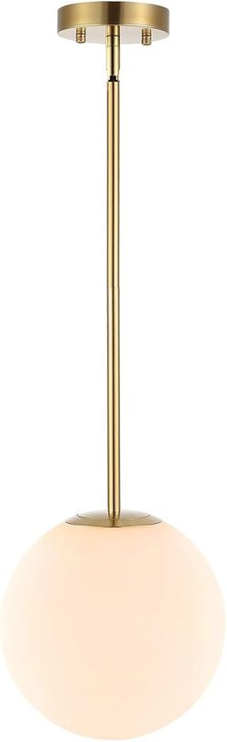 BAODEN Modern Globe Pendant Light 1-Light Mid Century Chandelier Large 7.87” White Globe Glass Shade Retail $80