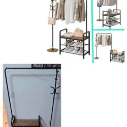 NEW 3-in-1 Coat Rack Shoes Bench, Hall Tree Entryway Bench with Storage, Multifunctional Organizer