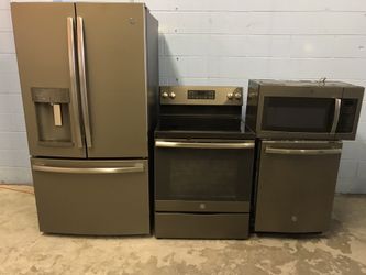 GE Slate Complete Kitchen Package with French Door Refrigerator Brand New