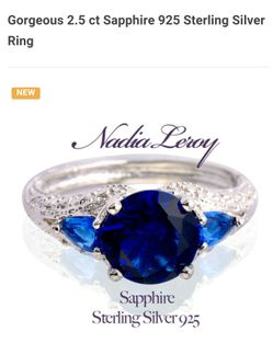 Gorgeous 2.5 ct Sapphire 925 Sterling Silver Ring
