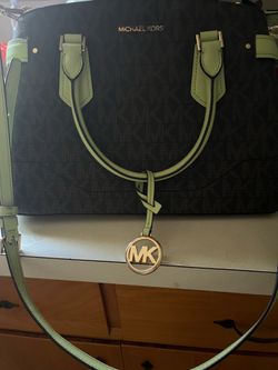 Used Brown and Green Michael Kors purse