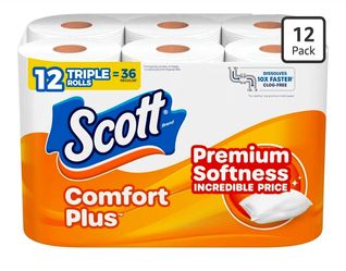 Scott Comfort Plus  12 Double Rolls- 231 Sheets Per Roll Tissue Toilet Paper Household used