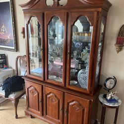Antique Wooden China Cabinet 