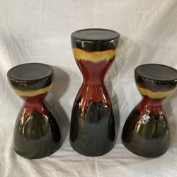 Beautiful, New Set Of Pillar Candle Holders.  Size In Pics.  Purchased From Pier One Imports.