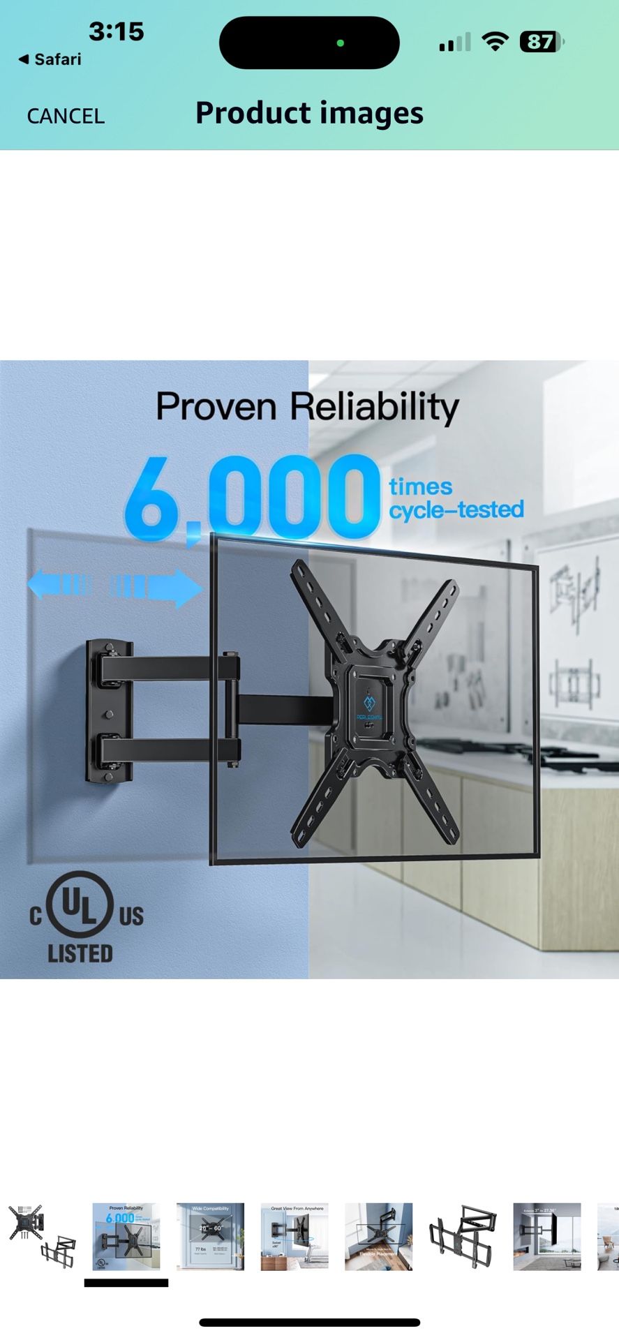 Full Motion Tv Wall Mount 26 To 60 Inch Tv New