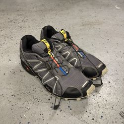Salomon Speedcross 3 Trail Running Hiking Shoes Gray/Black Mean’s 10.5 M L393