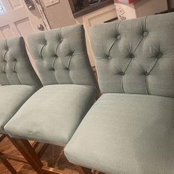 3 Bar Stools Teal