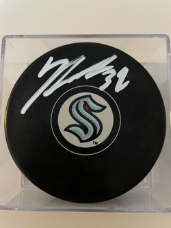 Yanni Gourde Signed Puck 
