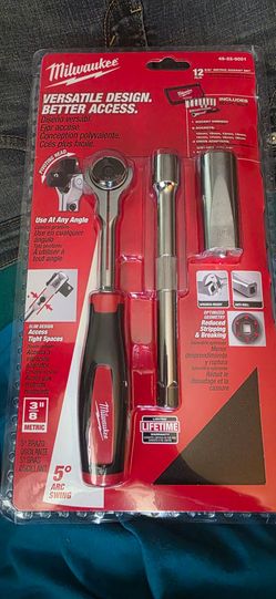 Milwaukee 3/8 drive roto ratchet set metric 12 pcs