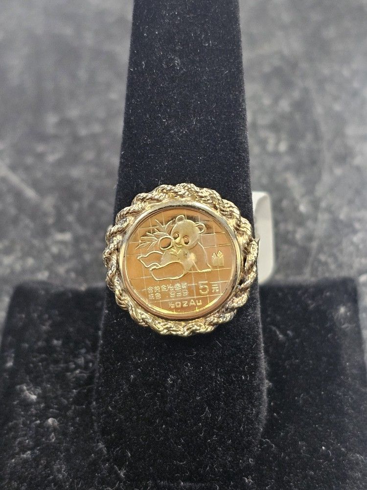 14kt YG Panda Ring. (C-2) SIZE 8.5 ASK FOR RYAN. #380291489