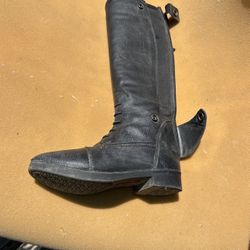Kids Boots Tall  12 T /13 Leather Black