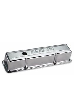 Moroso Chrome Stamped Steel Valve Covers for Small Block Chevy