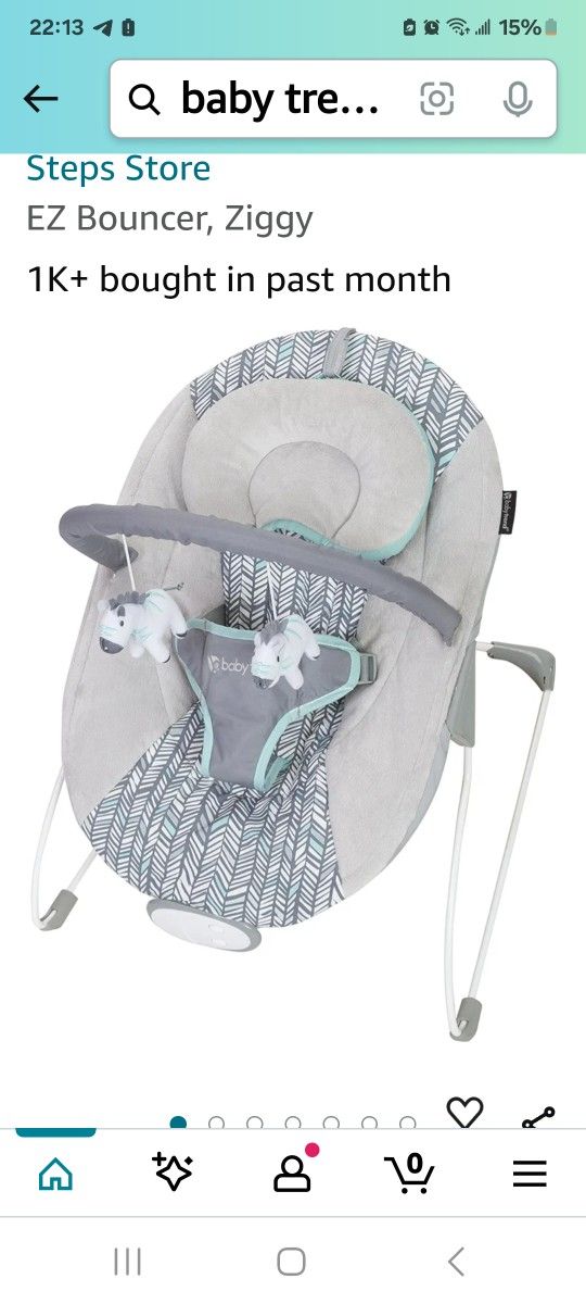 Baby Trend EZ Bouncer Grey 24.33x18.11x22.05 Inch (Pack Of 1) Ziggy

