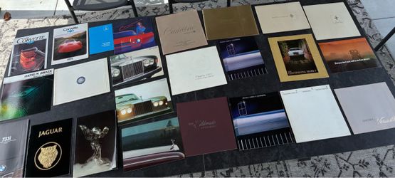 Vintage 1970s–1980s Luxury & Sports Car Brochure Lot (24 Pieces)