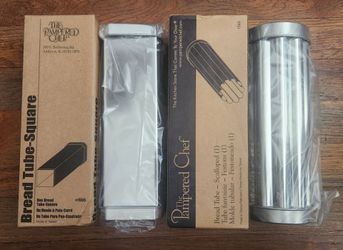 The Pampered Chef Bread Tubes Set of (2) Square #1555 + Scalloped #1565 - NEW