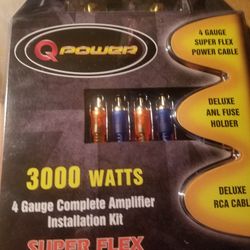 4 Gauge Complete Amplifier Installation Kit Superflex 3000 watts