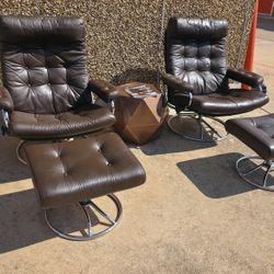 Vintage Ekornes Stressless Lounge Chair and Ottoman
