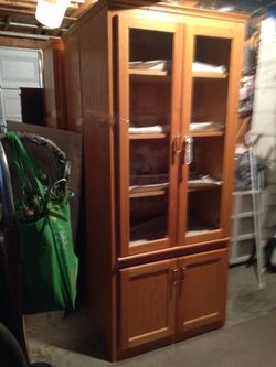 Four piece custom made wall unit wood