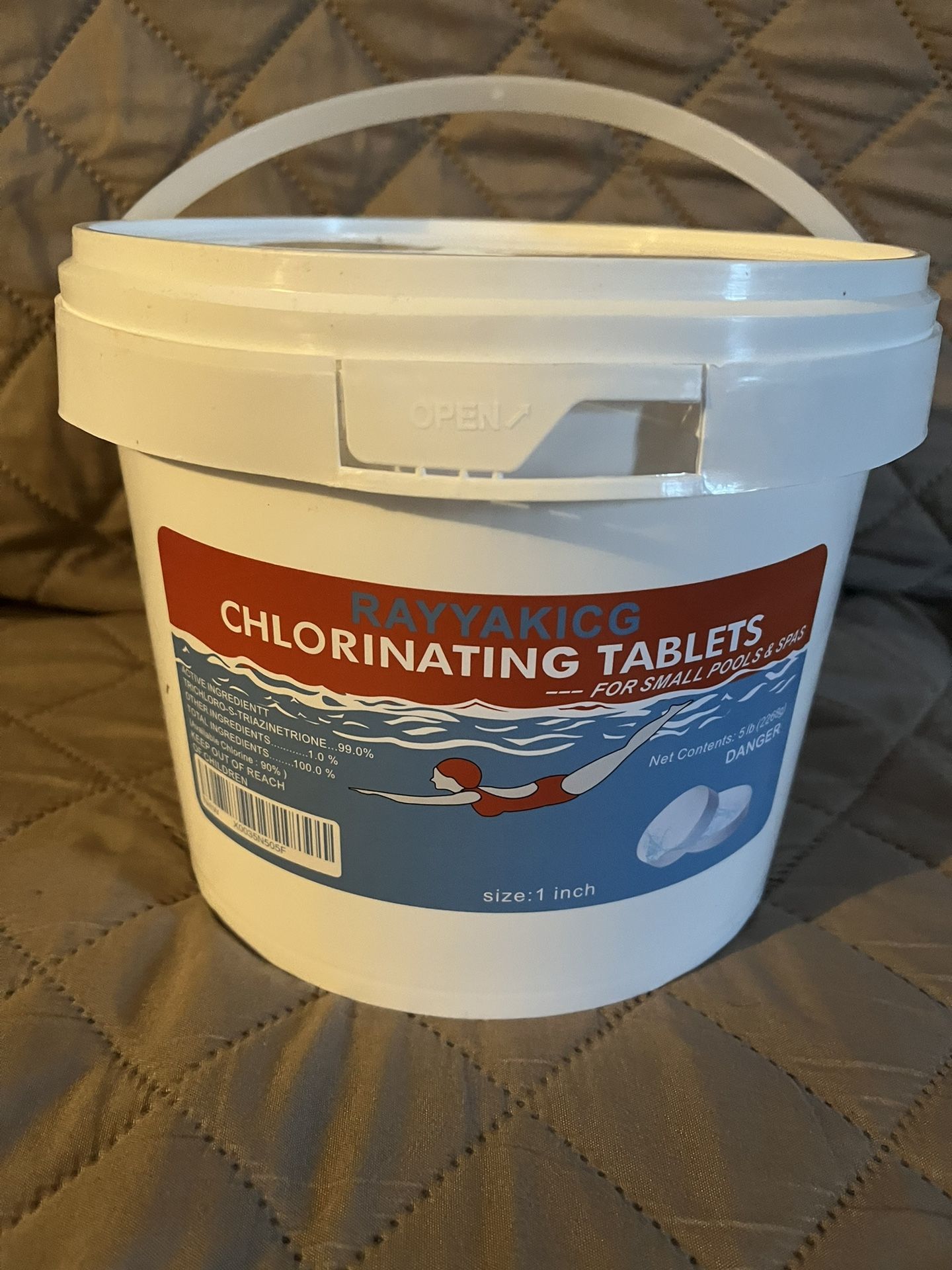 RAYYAKICG Chlorine Tablets 1 Inch 5 Lbs for Pools