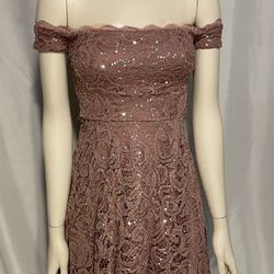 Sequin Hearts Mauve Dress Juniors Size 1