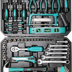 79-Piece Tool Set - Complete with Tool Box, Ratchet Handle, Bits Driver, Adjustable Wrench, S-11