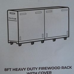 New Mars  Explo 8 Ft  Heavy duty Firewood Rack With Cover 