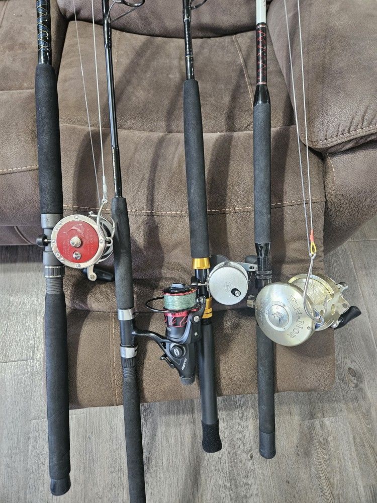 High Quality Shark Goliath Grouper Tuna Big Game Fishing Rods Reels Combos For Inshore Offshore Boat Pier Beach
