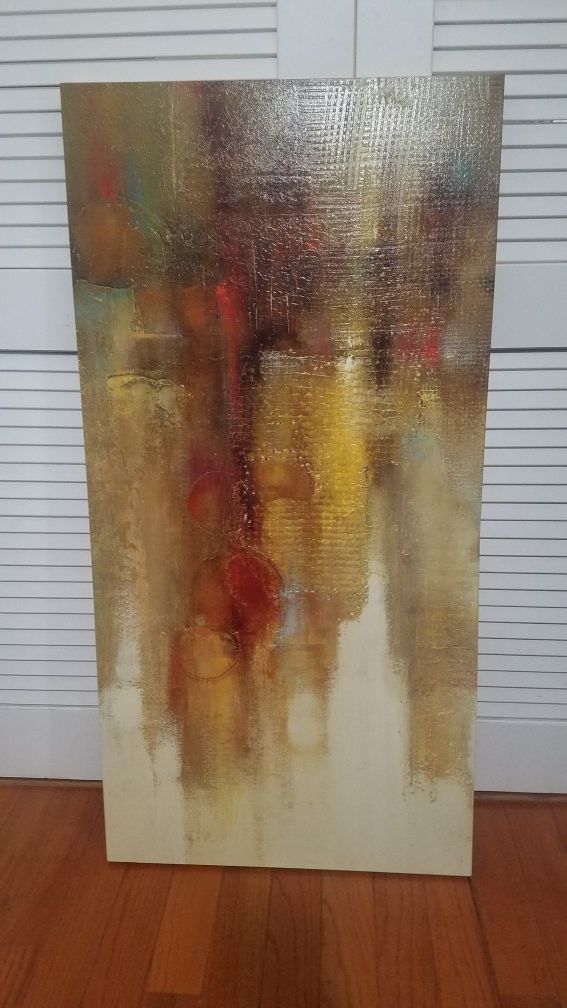 LN PAINTING ON CANVAS NEUTRAL COLORS EARTH TONES TEXTURE BEAUTIFUL