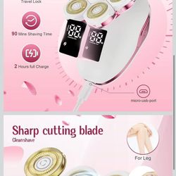 Electric Razors for Women,7D Gifts for Women,Cordless Electric Shaver with Detachable Head Wet/Dry Facial Hair Remover for Legs Painless Water Resista