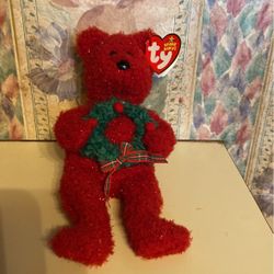 Christmas teddy bear Ty beanie babies 2006 8.5 In