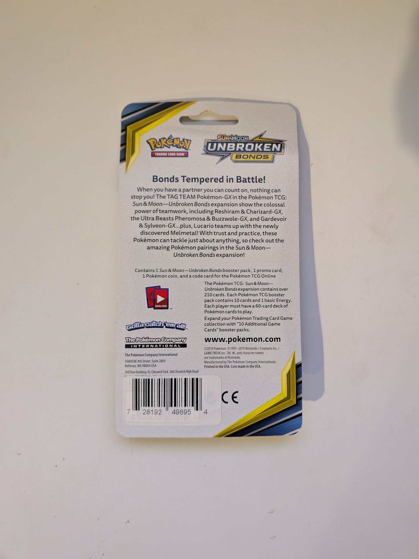 pokemon sun & moon unbroken bonds booster pack 3-Pack Hanger Box Common Lands GX...plus Pokemon TCG Sun & Moon