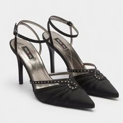 Style & co. Black Rhinestone Slingback Heels 8M