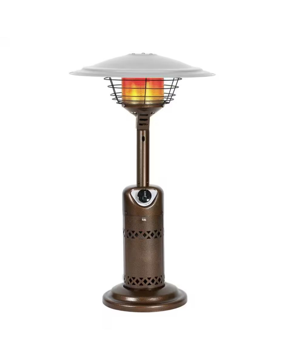 HeatMaxx Portable Patio Heater, Outdoor Propane Table Top Heater, Bronze