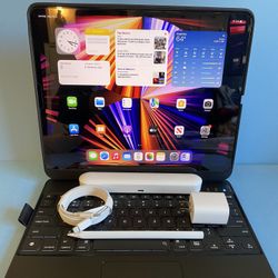 1TB / 1024GB / 512GB / 256GB Apple IPad Pro 12.9” 5th Generation (2021 Model / M1 chip / Liquid Retina XDR display) with keyboard, pen & Accessories