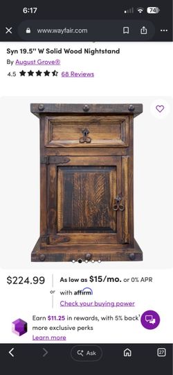 Solid Wood Nightstand