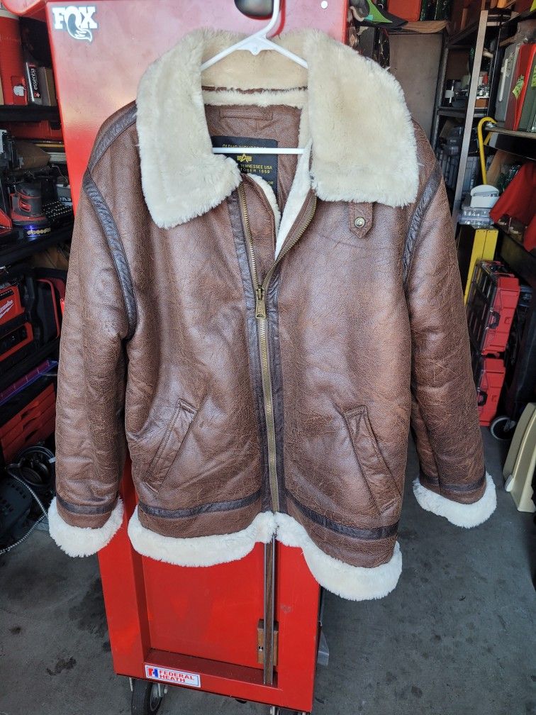 Alpha Industries Faux Leather Flight Jacket