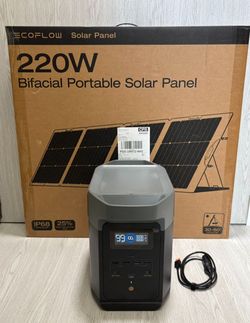 EcoFlow DELTA 2 Power Station *1024Wh* + 220W Bifacial Solar Panel Bundle (A1G013533)