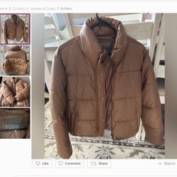 Ci Sonó High Quality Brown Puffer Jacket Lg.
