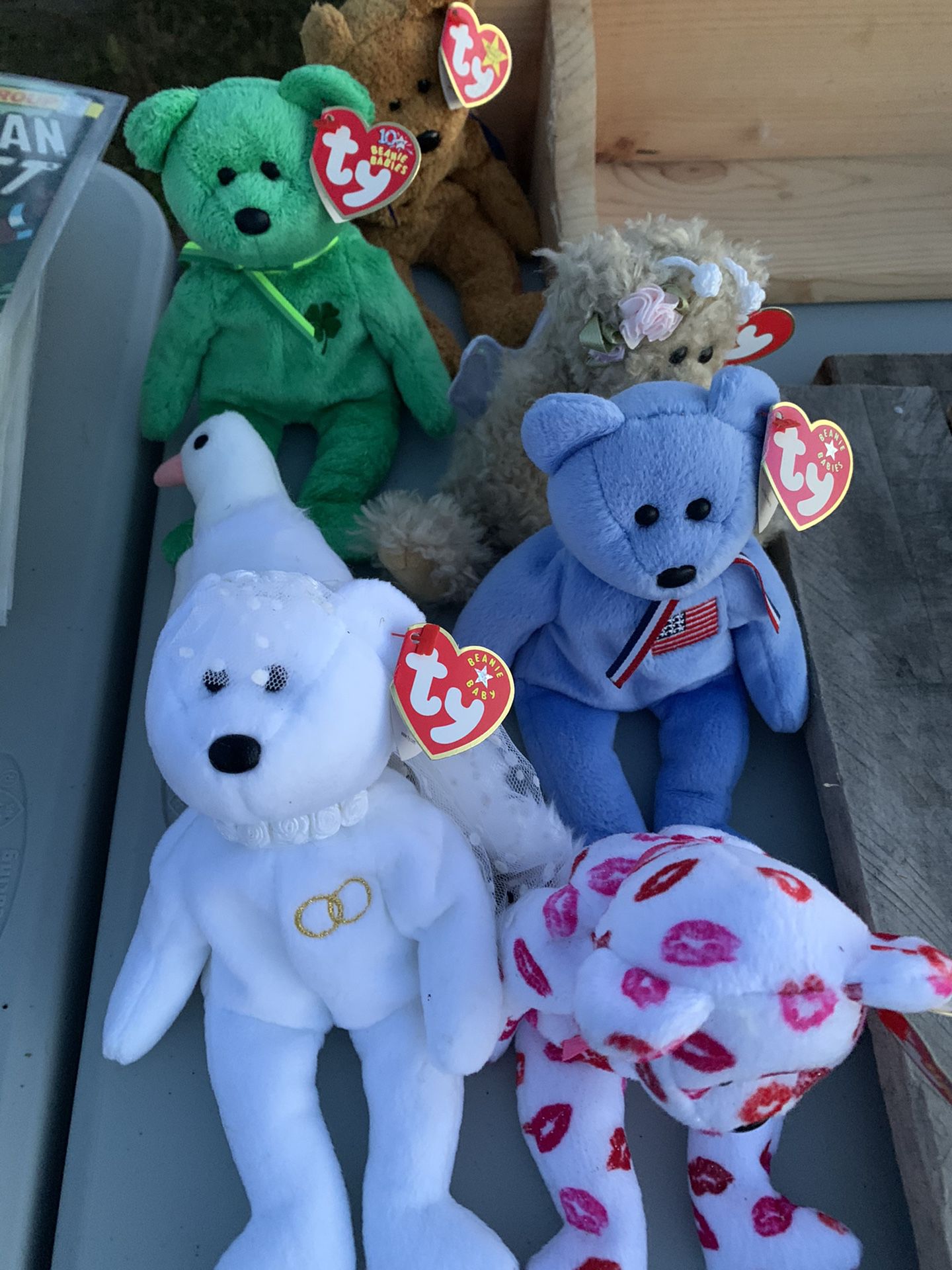 Five beanie babies. The swan is not available.