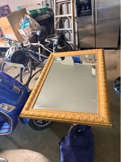 Large Ornate Gold Wall Mirror – 30.5” x 42.5” – Excellent Condition