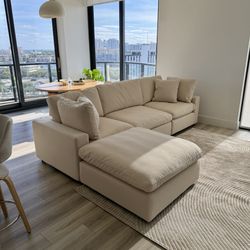 New Beige Sofa Cloud Couch Sectional