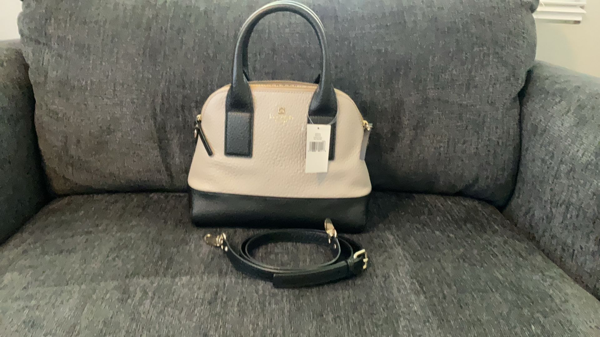 NWT KATE SPADE SMALL JENNY TWO TONE BLACK & CREAM CROSSBODY HANDBAG PURSE