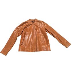 missani le collezioni leather jacket men’s tan lambskin cafe racer L