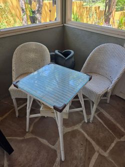 Wicker Table and Chairs