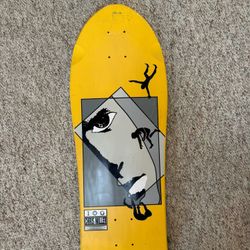 Chris Miller Retro Mini Board 2006 G&S Yellow Skateboard Deck Cool Art