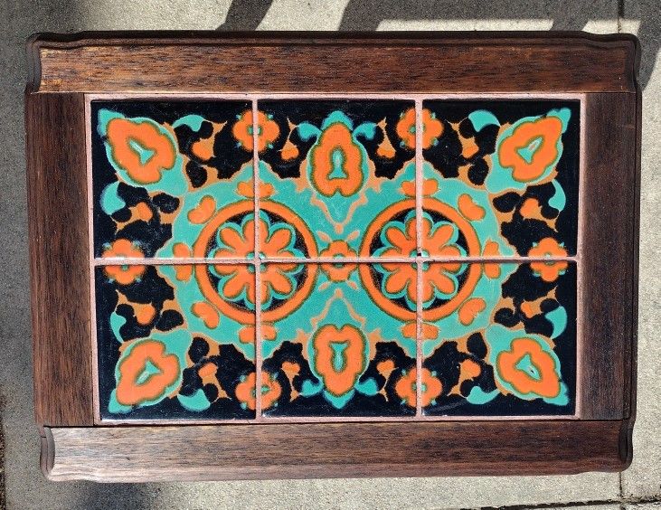 Vintage Antique California 6 Tile Table