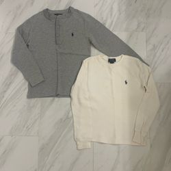 Polo Ralph Lauren Henley Shirt Gray Youth Small 8