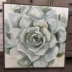 Flower Canvas Frame. Grey Frame