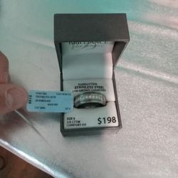 Mens Size 9 Tungsten Rings With Real Diamonds 